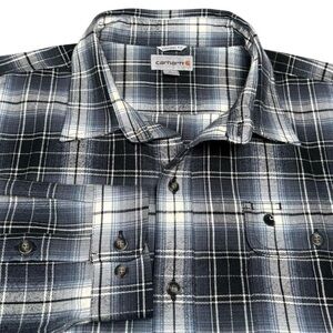 Carhartt Hubbard Flannel Shirt Heavyweight Shacket Heavyweight Work Blue
